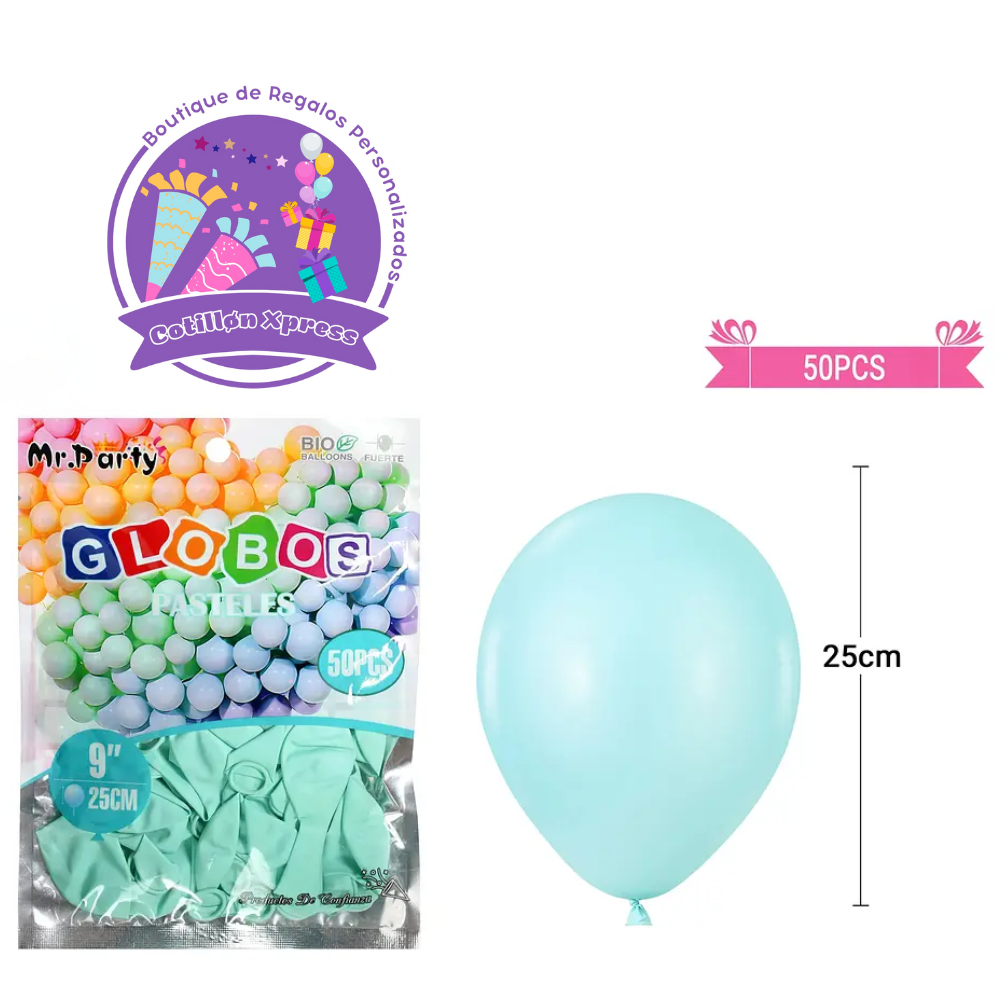 Globos de látex pastel 25cm 50pcs Colores