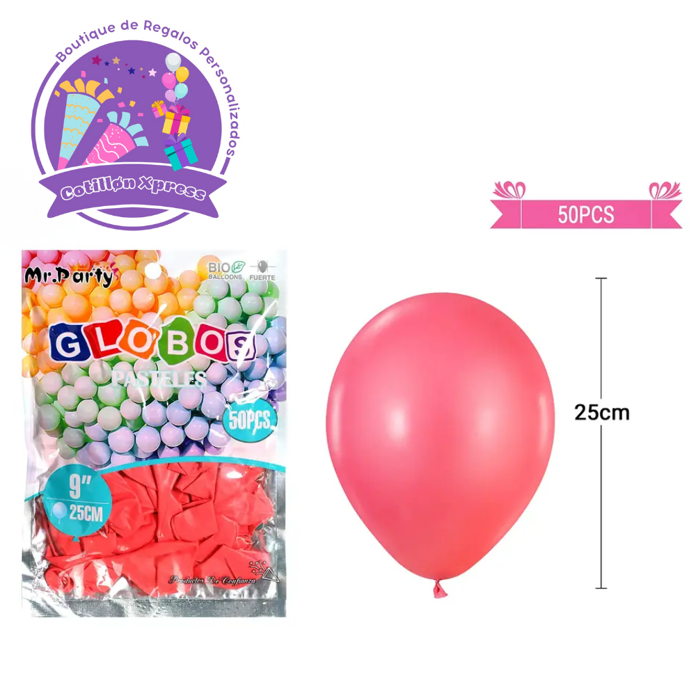 Globos de látex pastel 25cm 50pcs Colores