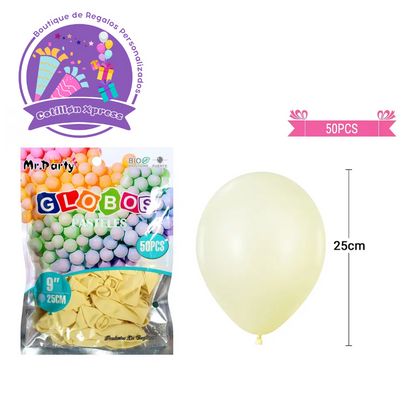 Globos de látex pastel 25cm 50pcs Colores